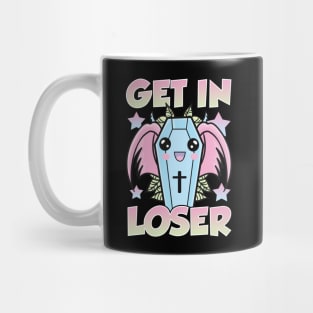 Cute & Funny Get In Loser Kawaii Coffin Anime Goth Mug